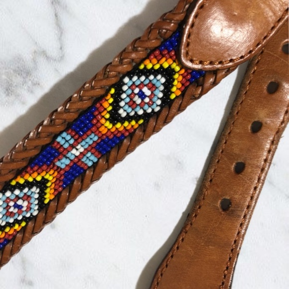 Brighton Accessories - Brighton Tan Brown & Southwestern Beaded Belt